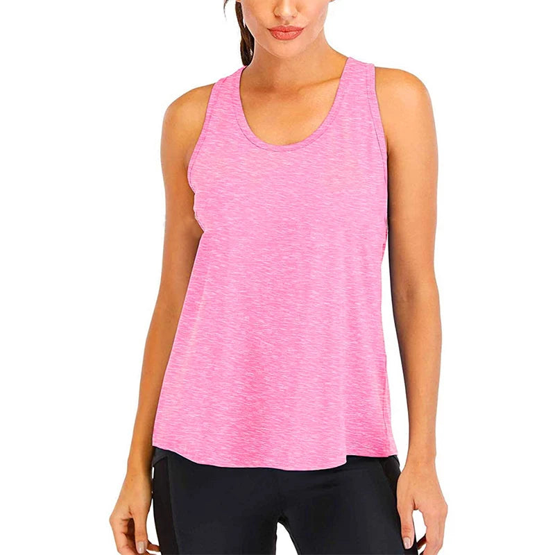 Yoga Shirt Female New Style T-Shirt Loose Fitness Tops Vest Women Sleeveless Sport Tee Quick-Drying Gym Running Workout Blouse