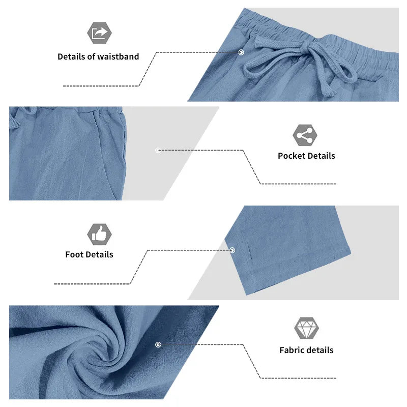 Men's 16-Color Breathable Linen Yoga Pants Loose Casual Sportswear for Spring/Summer 2025 European And American Style