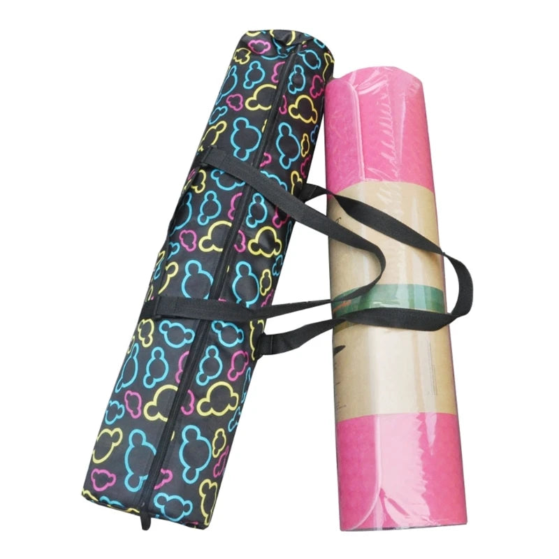 Yoga Mat Bag, Exercise Yoga Mat Carrying Bag with Smooth Zippers & Wide Strap Large Watertight Yoga Mat Storage Pockets 69HD