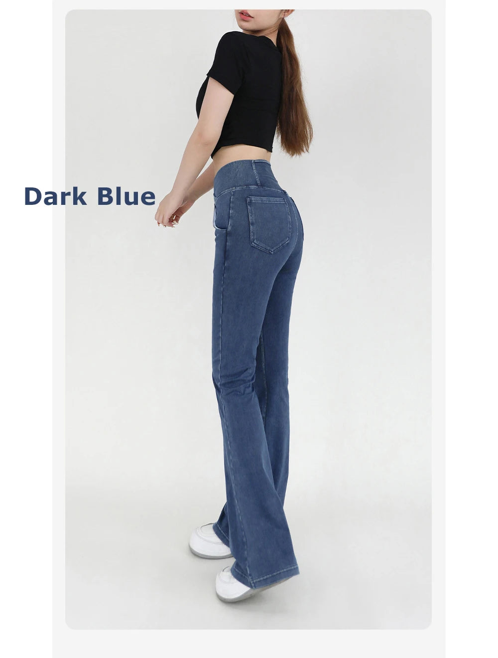 Yoga Jeans for Women Denim Pants Sexy Flared Trousers Lady Pants Hip Lifting and Cross Waist Design Indoor Sports Outdoor Flared