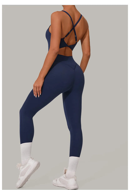 Yoga Set Women Tracksuit  Sports Jumpsuit Sexy Backless One-piece Suit Female Rompers Quick Dry Yoga Clothing Workout Bodysuits