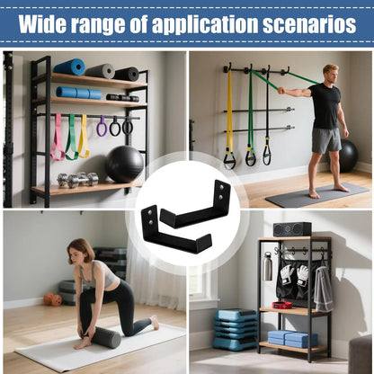 Yoga Mat Storage Rack Wall Mount Holder Exercise Mat Hanger Foam Roller Wall Hooks Gym Organizer for Hanging Fitness Bands Yoga