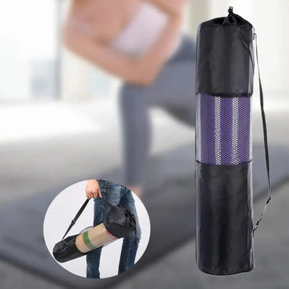 Yoga Mat Bag Portable Breathable Sports Bag with Adjustable Shoulder Straps Carry Mesh Storage Bag Fits Most Yoga Mats Black