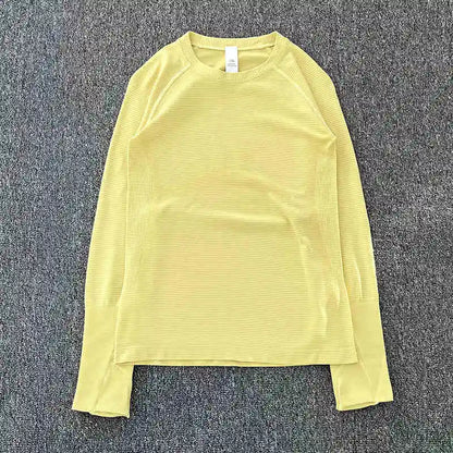 Yoga clothing top for women in spring and autumn, slim fit, long sleeved, running, Pilates training, fitness clothing