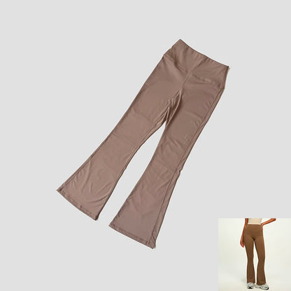 Yoga Pants For Women Hip Lifting Nude Feel Casual Wide Leg High Waist Scrunch Skin Friendly Sports Fashion Trousers