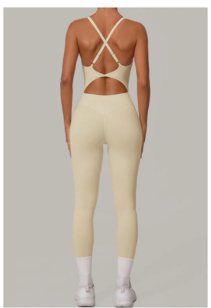 Yoga Set Women Tracksuit  Sports Jumpsuit Sexy Backless One-piece Suit Female Rompers Quick Dry Yoga Clothing Workout Bodysuits