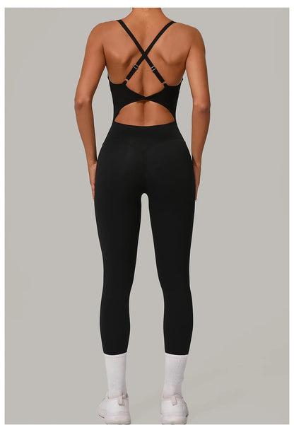 Yoga Set Women Tracksuit  Sports Jumpsuit Sexy Backless One-piece Suit Female Rompers Quick Dry Yoga Clothing Workout Bodysuits