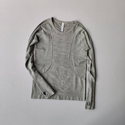 Yoga Clothes for Women, Sports Tops, Round Neck,, Seamless, Slim, Running Shirt Fitness Workout Long Sleeves Gym T shirt, Winter