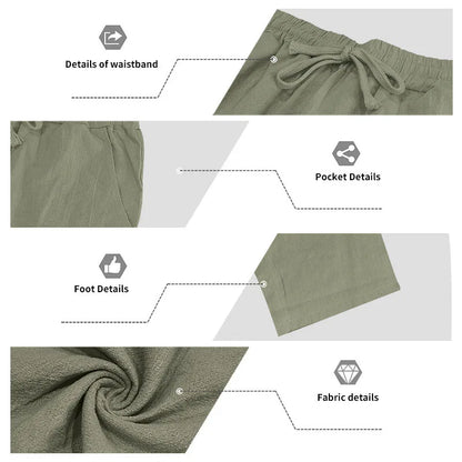 Men's 16-Color Breathable Linen Yoga Pants Loose Casual Sportswear for Spring/Summer 2025 European And American Style