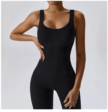 Yoga Set Women One-piece Yoga Suit Women Dance Romper Fitness Bodysuit Workout Siamese Sportswear Seamless Gym Sports Playsuit