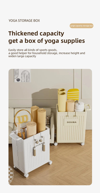 Yoga Mat Folding Storage With Wheels Workout Equipment Corner Storage Organizer Home Yoga Mat Holder Gym Organizer Box