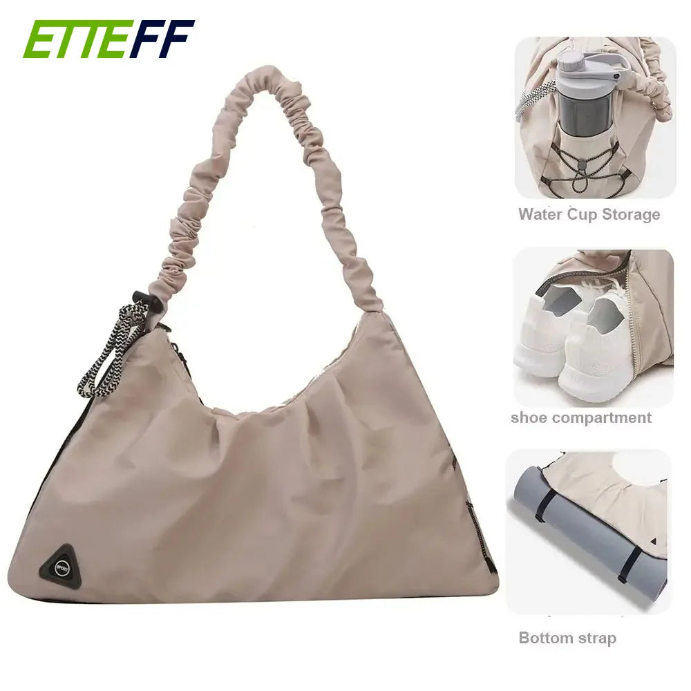 Yoga Gym Bags for Women with Shoes Compartment & Wet Dry Storage Pockets & Adjustable Yoga Mat Holder, Patent Pending
