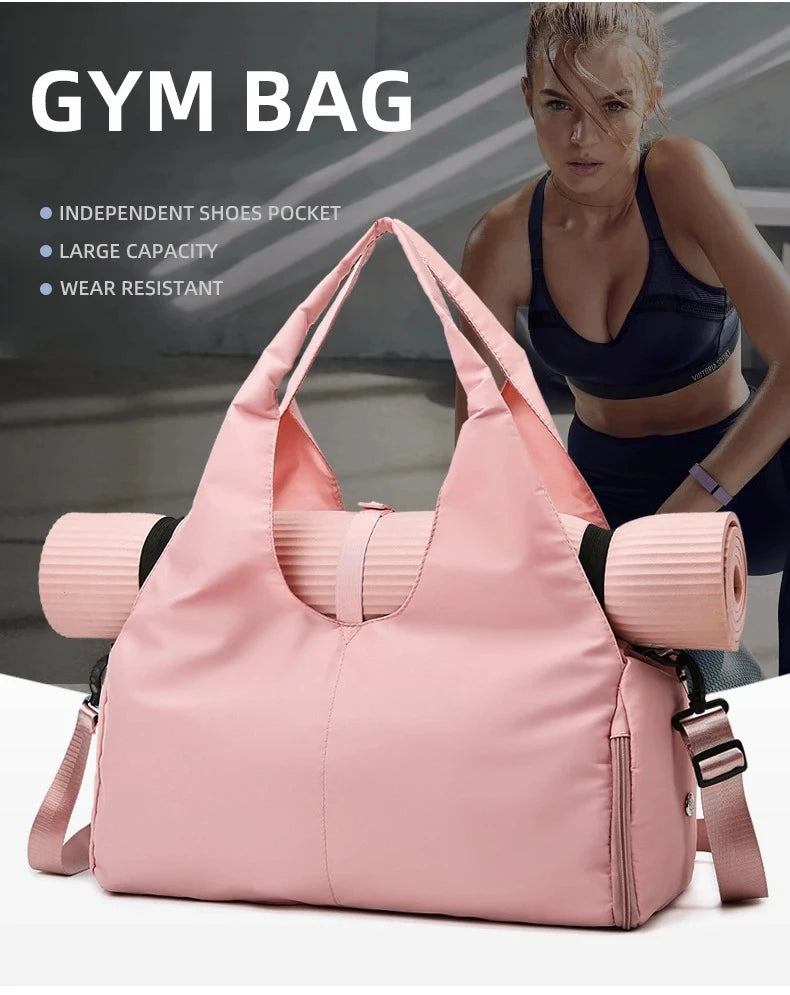 Yoga Mat Gym Bag For Women Sports Handbags Travel Fitness Tote Bag Yoga Swimming Shoulder Bag Large Capacity With Shoulder Strap