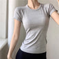 Yoga Suits for Women in Spring Summer New Sports Tops Integrated with Slim Short-sleeved T-shirt Running Training Fitness Suits