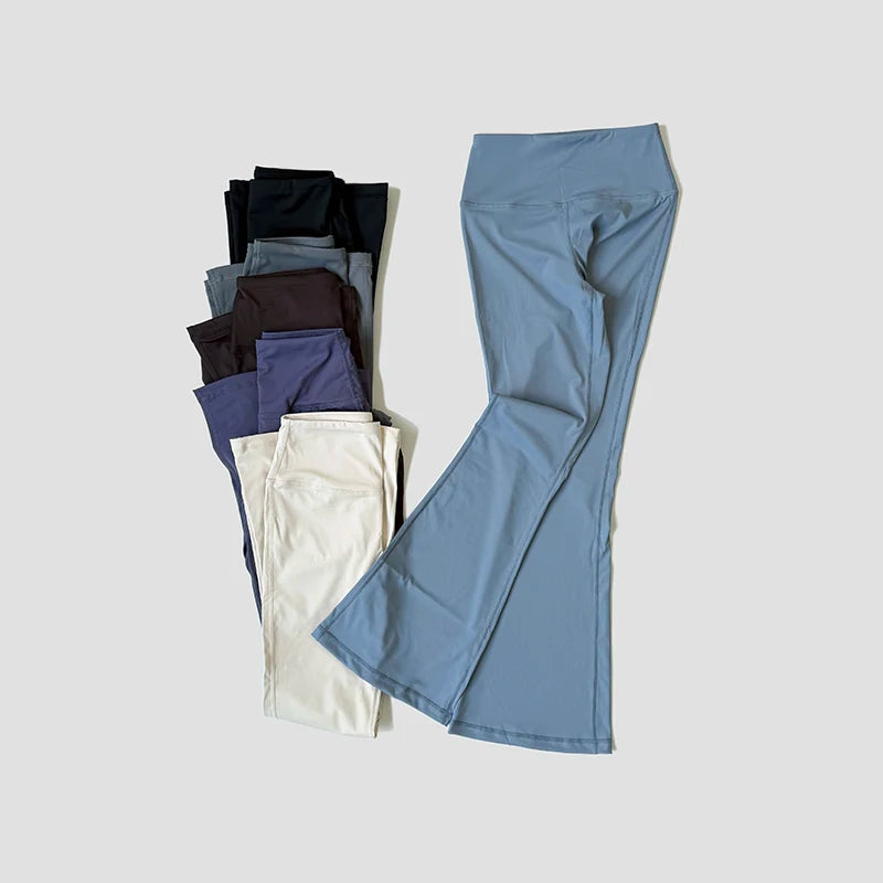 Yoga Pants For Women Hip Lifting Nude Feel Casual Wide Leg High Waist Scrunch Skin Friendly Sports Fashion Trousers