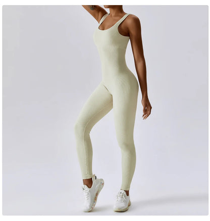 Yoga Set Women One-piece Yoga Suit Women Dance Romper Fitness Bodysuit Workout Siamese Sportswear Seamless Gym Sports Playsuit