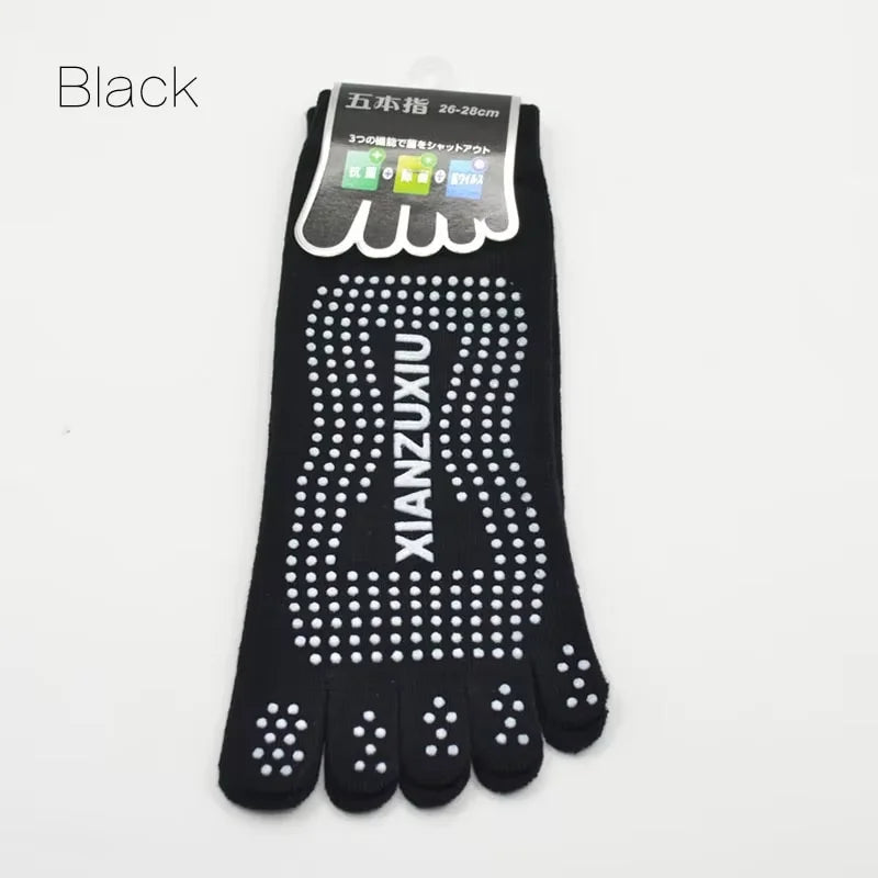 Men Pilates Socks Wholesale  Cotton Breathable Non-Slip Massage Yoga Socks Cotton YOGA Sports Five-finger Socks 5 toe socks