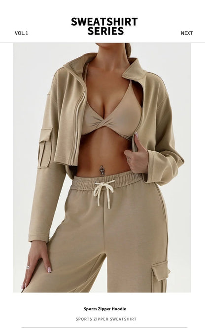 Woman Yoga Clothes Windbreaker Sportswear Running Long Sleeve Sweatshirt Sports Jackets Top Women Workout Tops Activewear