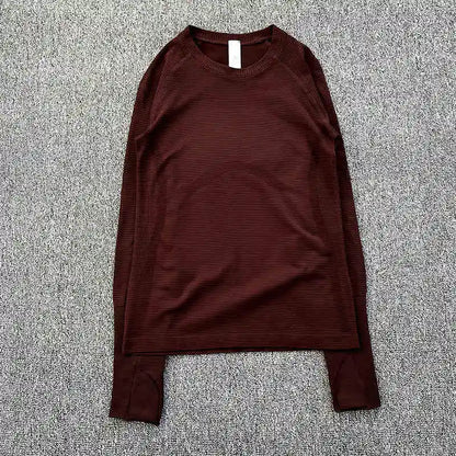 Yoga clothing top for women in spring and autumn, slim fit, long sleeved, running, Pilates training, fitness clothing