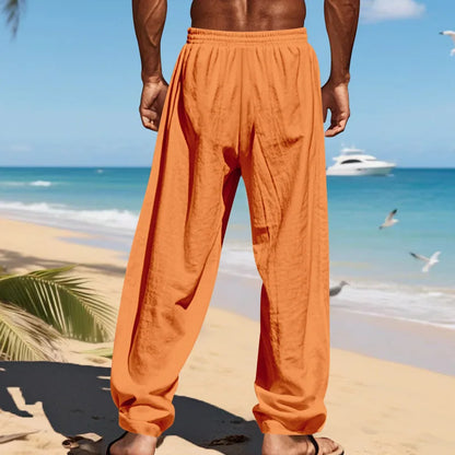 Men's 16-Color Breathable Linen Yoga Pants Loose Casual Sportswear for Spring/Summer 2025 European And American Style