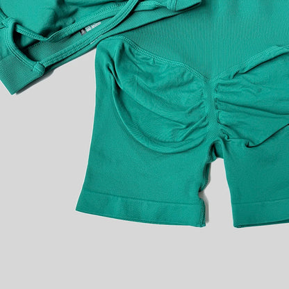 Yoga Set Workout Sets Women Tracksuit Gym Push Up Fitness Running Workout Sportswear Back Cross Sport Bra Leggings Shorts Suit