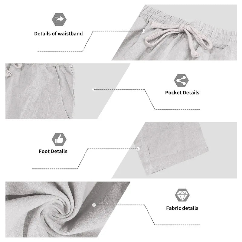 Men's 16-Color Breathable Linen Yoga Pants Loose Casual Sportswear for Spring/Summer 2025 European And American Style