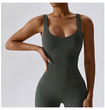 Yoga Set Women One-piece Yoga Suit Women Dance Romper Fitness Bodysuit Workout Siamese Sportswear Seamless Gym Sports Playsuit