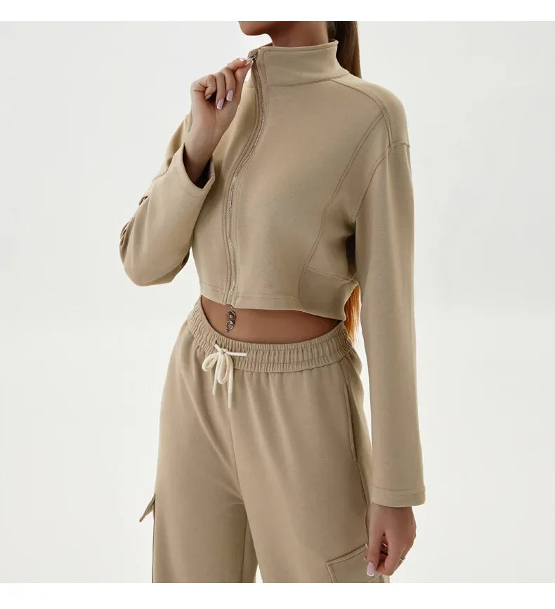 Woman Yoga Clothes Windbreaker Sportswear Running Long Sleeve Sweatshirt Sports Jackets Top Women Workout Tops Activewear