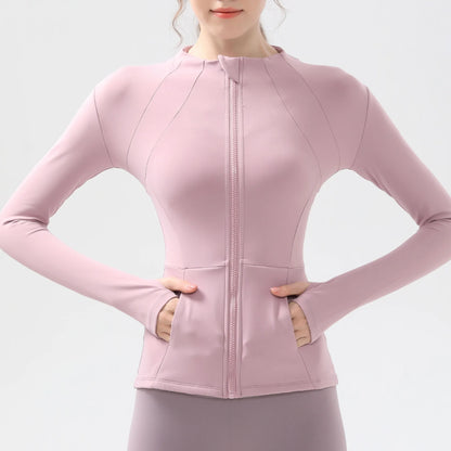 New yoga clothes for women, long sleeved running, fitness, slimming, versatile yoga jackets, training sports tops, jackets