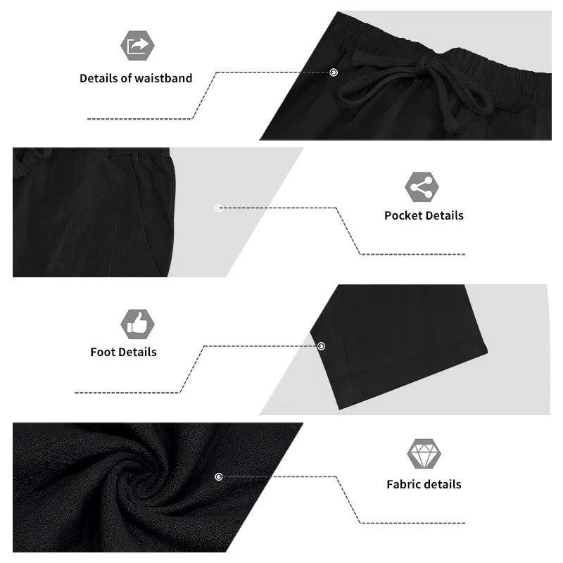 Men's 16-Color Breathable Linen Yoga Pants Loose Casual Sportswear for Spring/Summer 2025 European And American Style