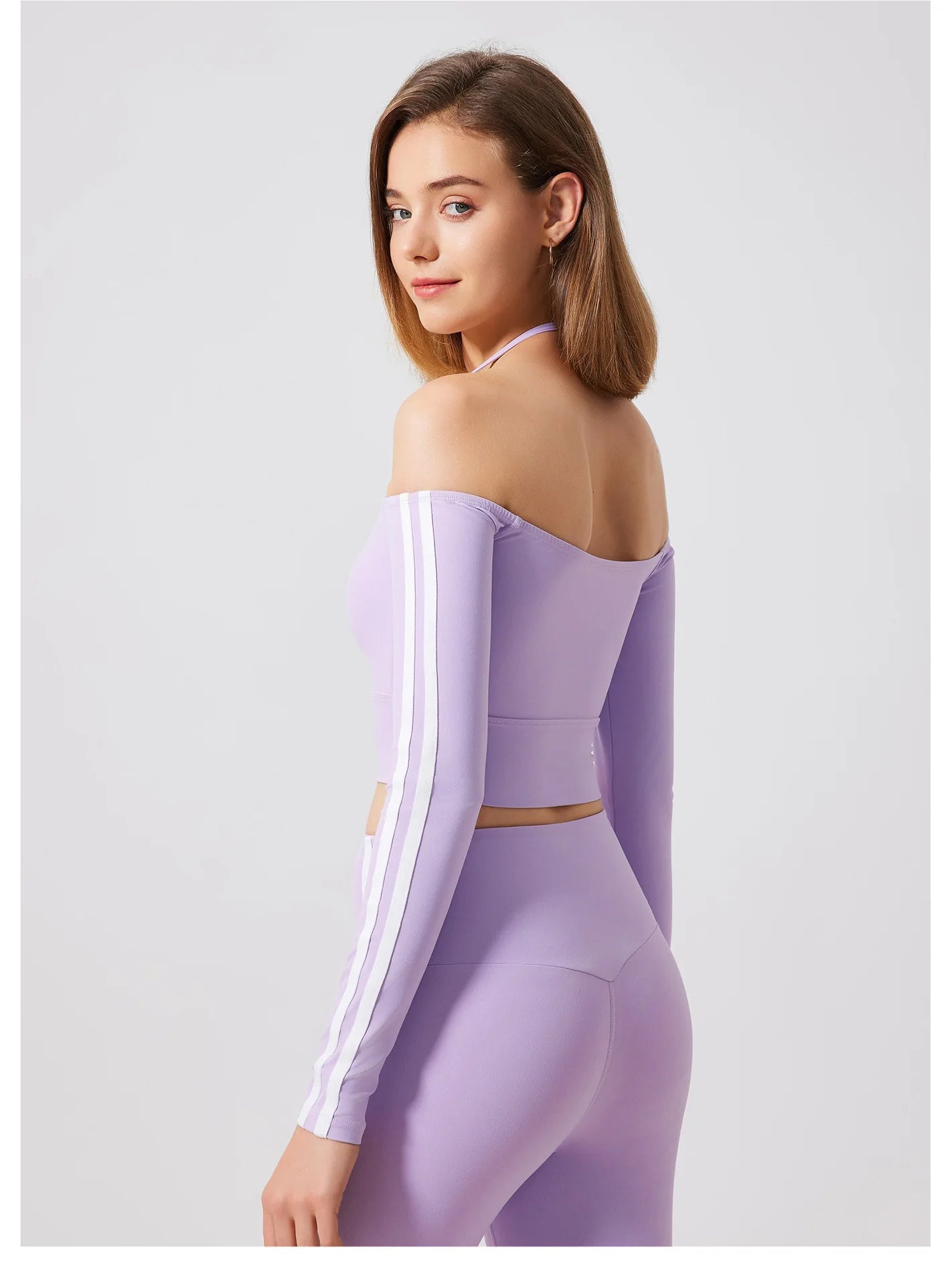 Yoga Tops for Women Long Sleeve Workout Shirts Gym T-shirts Off Shoulder Jogging Tights Activewear