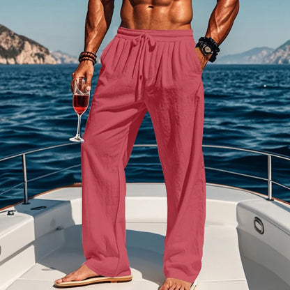 Men's 16-Color Breathable Linen Yoga Pants Loose Casual Sportswear for Spring/Summer 2025 European And American Style