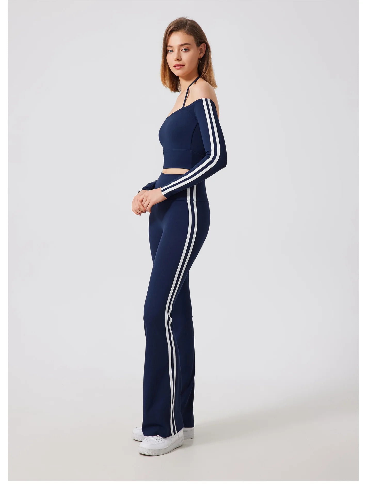 Yoga Tops for Women Long Sleeve Workout Shirts Gym T-shirts Off Shoulder Jogging Tights Activewear