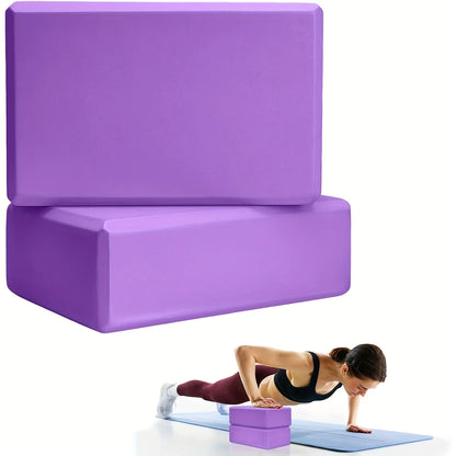 Set of 2 Yoga Blocks - Made from High-Density Foam, Lightweight, Supportive, And Odor-Free - Essential Yoga Gear for Women, Gym