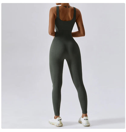 Yoga Set Women One-piece Yoga Suit Women Dance Romper Fitness Bodysuit Workout Siamese Sportswear Seamless Gym Sports Playsuit