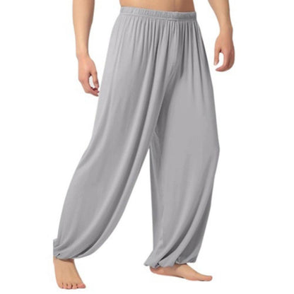 Men's Harem Pants Solid Color Yoga Pants Morning Exercise Tai Chi Pants Casual Wide Leg Pants Long Pants Harem Pants Male Slacks