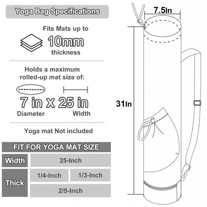 Yoga Backpack Large Capacity Yoga Mat Bag Adjustable Shoulder Straps Drawstring Breathable Sports Bag Waterproof Portable Gym