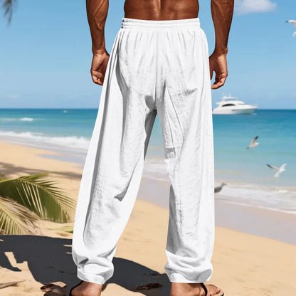 Men's 16-Color Breathable Linen Yoga Pants Loose Casual Sportswear for Spring/Summer 2025 European And American Style