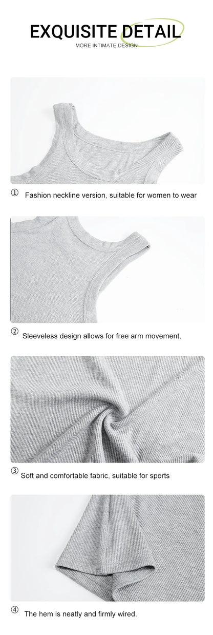 Yoga Woman Summer Y2K Vest Camisole Sexy Elasticity Korean Slim Female Clothing Women Knitted Sport Comfortable Tank Tops