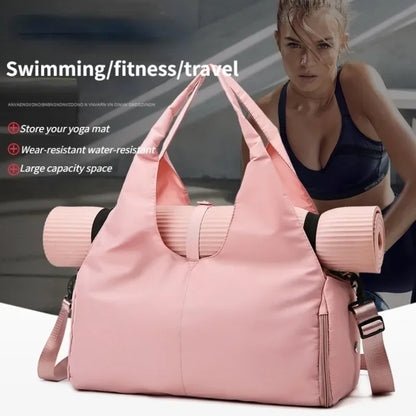 Yoga Mat Gym Bag For Women Sports Handbags Travel Fitness Tote Bag Yoga Swimming Shoulder Bag Large Capacity With Shoulder Strap