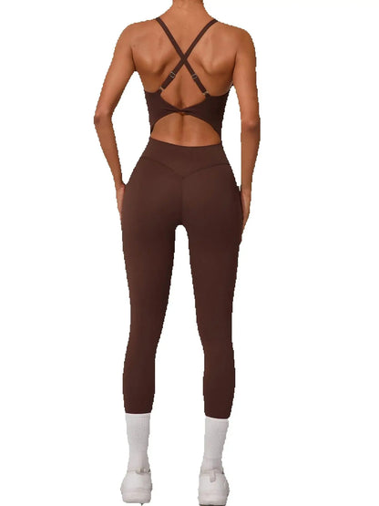 Yoga Set Women Tracksuit  Sports Jumpsuit Sexy Backless One-piece Suit Female Rompers Quick Dry Yoga Clothing Workout Bodysuits