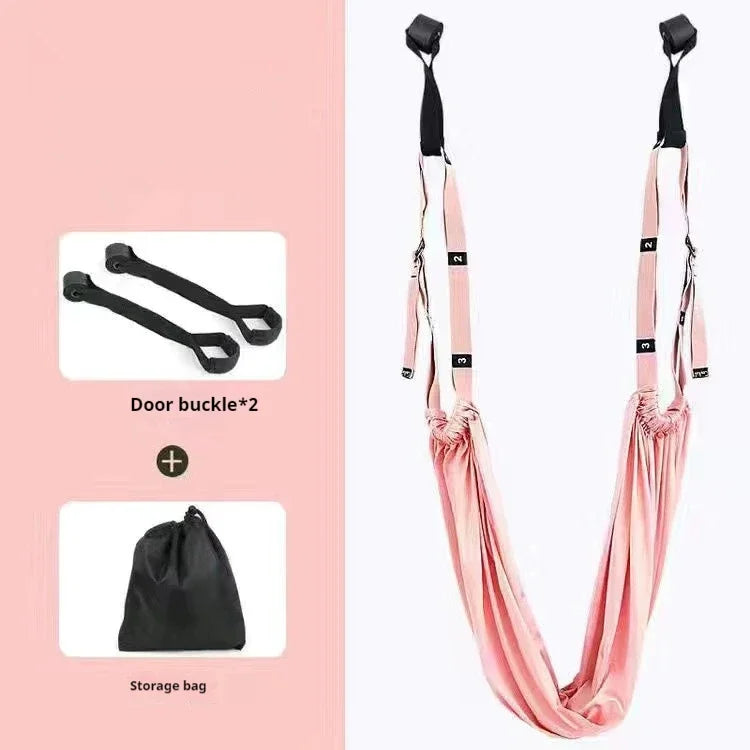 Yoga Aerial Silk Set Woman Hammock Back Legs Stretching Swing Pilates Accessories Elastic Fitness Belt Home Gym Equipment