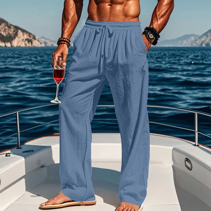 Men's 16-Color Breathable Linen Yoga Pants Loose Casual Sportswear for Spring/Summer 2025 European And American Style