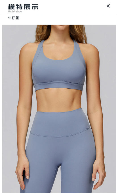 Yoga Bra for Women Hollow Out Beauty Back Gym Top Padded Sports Bra Running Fitness Bras Tight Workout Crop Top Sportswear