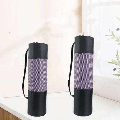 Yoga Mat Carry Bag Drawstring Shoulder Strap Oxford Fabric With Mesh Pocket Portable Yoga Equipment Storage Bag