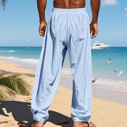 Men's 16-Color Breathable Linen Yoga Pants Loose Casual Sportswear for Spring/Summer 2025 European And American Style