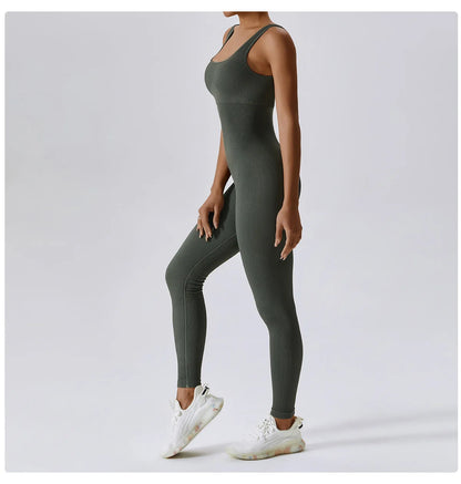Yoga Set Women One-piece Yoga Suit Women Dance Romper Fitness Bodysuit Workout Siamese Sportswear Seamless Gym Sports Playsuit
