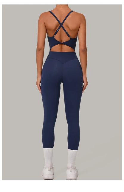 Yoga Set Women Tracksuit  Sports Jumpsuit Sexy Backless One-piece Suit Female Rompers Quick Dry Yoga Clothing Workout Bodysuits