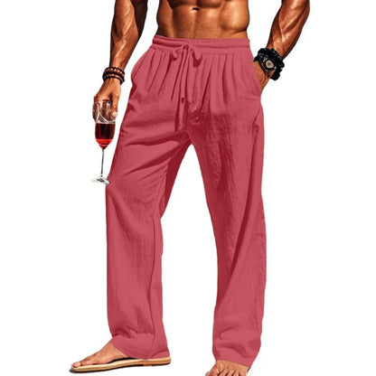 Men's 16-Color Breathable Linen Yoga Pants Loose Casual Sportswear for Spring/Summer 2025 European And American Style