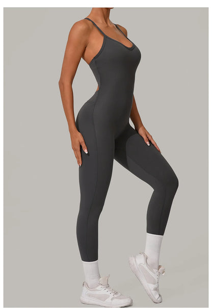 Yoga Set Women Tracksuit  Sports Jumpsuit Sexy Backless One-piece Suit Female Rompers Quick Dry Yoga Clothing Workout Bodysuits